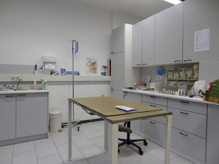 tierarzt-escorsin.de: Blick in den modern ausgestatteten Behandlungsraum